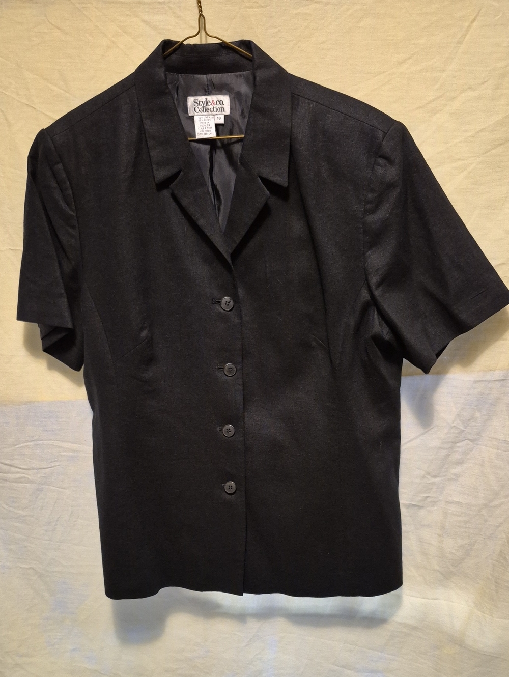 Style & Co Collection Black Short-Sleeve Jacket  Size 16